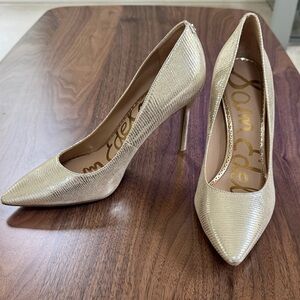 Sam Edelman Metallic Gold Pointed Heels 7.5